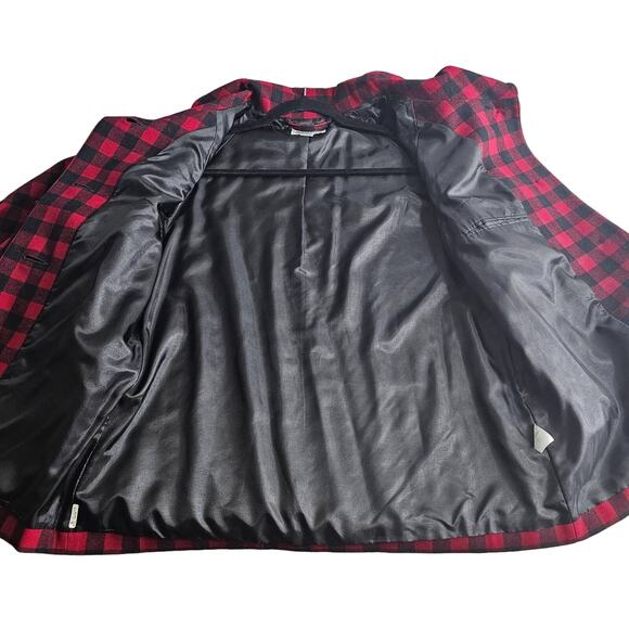 Pendleton Womens 10 Red Black Buffalo Plaid VTG Virgin Wool Jacket Shacket 80s - Picture 3 of 12